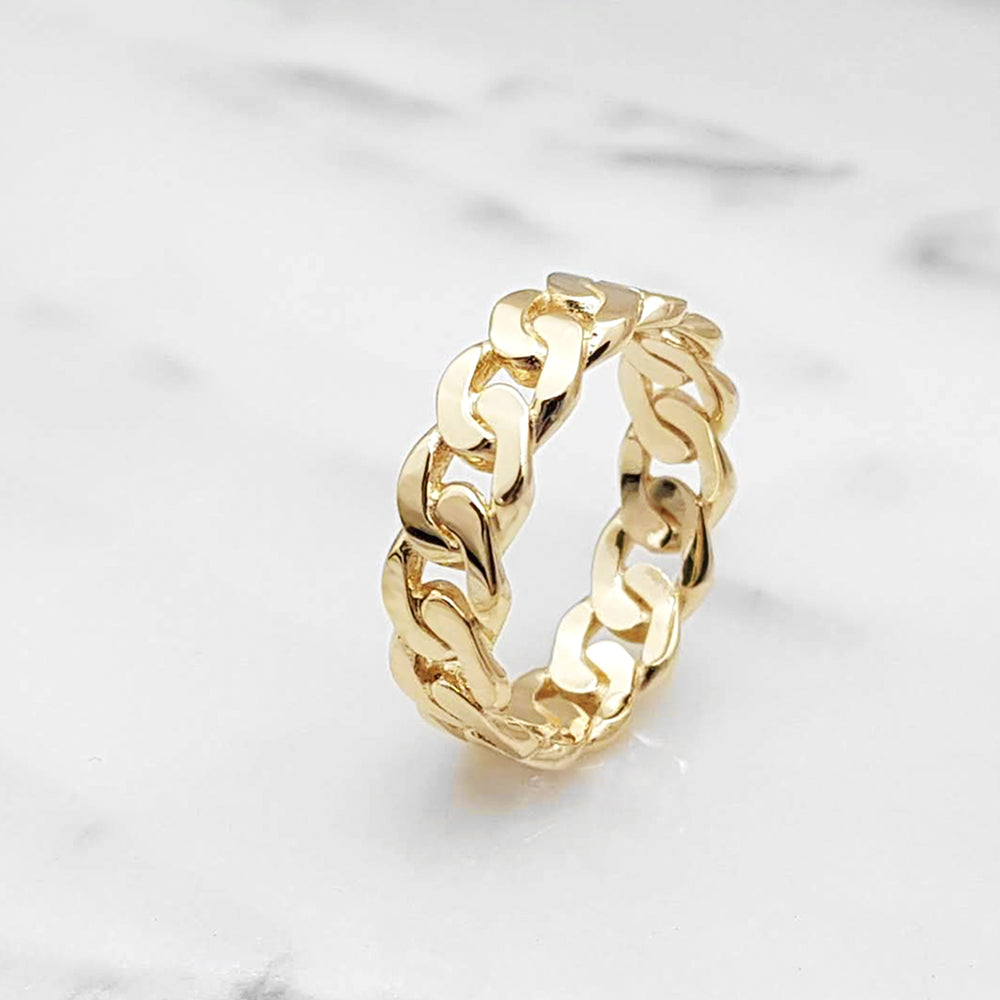 Mens chain hot sale link ring