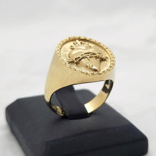 Load image into Gallery viewer, 14k 18k gold sacred heart of jesus ring for men and women
