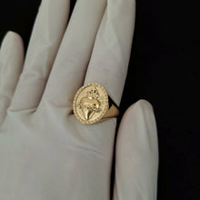 Load image into Gallery viewer, 14k 18k gold sacred heart of jesus ring for men and women
