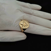 Load image into Gallery viewer, 14k 18k gold sacred heart of jesus ring for men and women
