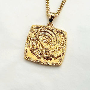 14k 18k gold Korean phoenix pendant necklace for men