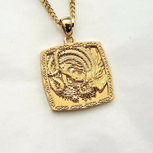 14k 18k gold Korean phoenix pendant necklace for men