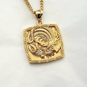 14k 18k gold Korean phoenix pendant necklace for men