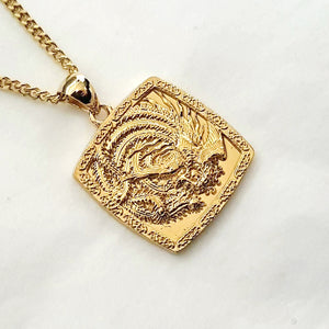 14k 18k gold Korean phoenix pendant necklace for men