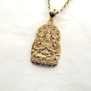 14k 18k gold buddha necklace pendant 2 M for women and men
