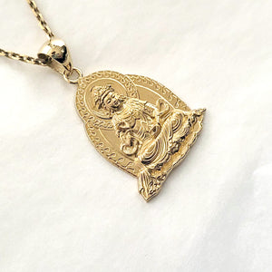 18k 14k gold buddha necklace pendant 1 Large for men