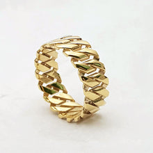 Load image into Gallery viewer, 14k 18k gold chain ring 2 Medium 8mm for men and women
