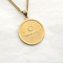 Load image into Gallery viewer, 14k 18k gold circle compass necklace pendant 1 for men
