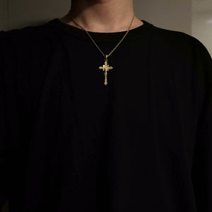 14k 18k gold crucifix cross necklace pendant 3 Large 40mm for men