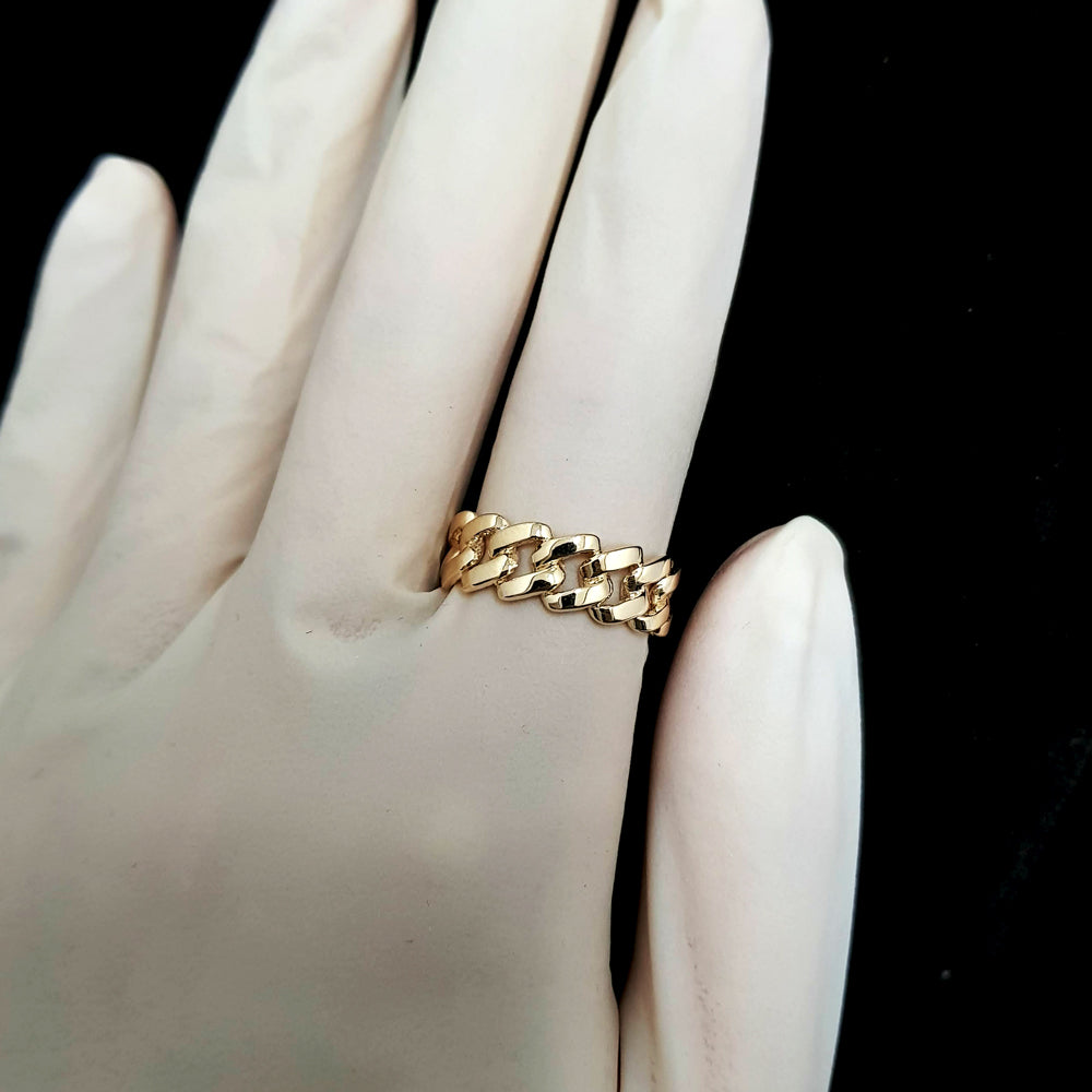 Chain Ring in 14k Solid Gold - JCarat