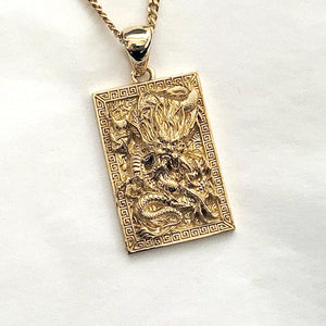 18k 14k gold korean dragon necklace pendant 4 for men