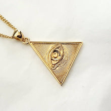 Load image into Gallery viewer, 18k 14k gold triangle eye of providence necklace pendant 2 for women and men
