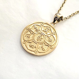 14k 18k gold lotus flower mantra om mani padme hum necklace pendant 2 for men and women