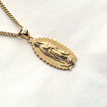 Load image into Gallery viewer, 18k 14k gold our lady of guadalupe virgin mary necklace pendant 6 for men and women
